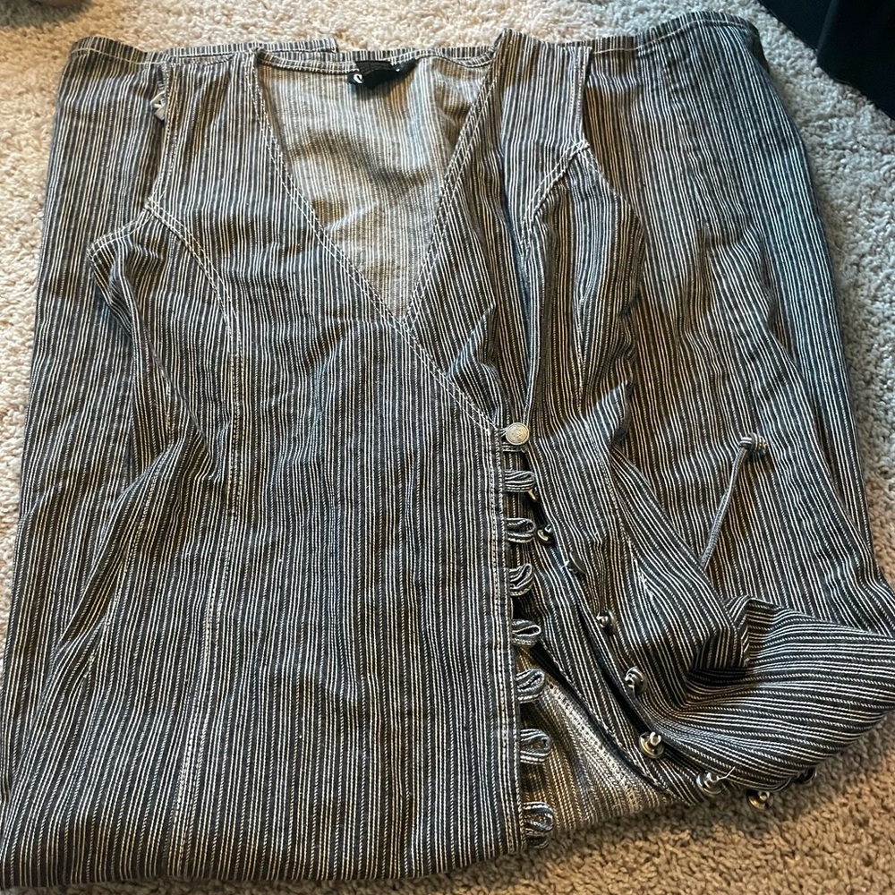 Denim Button Wrap Dress | 7